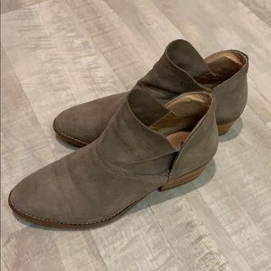 Lucky Brand Taupe Suede Booties